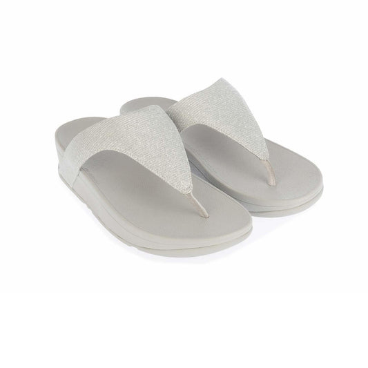 Silver - Front - FitFlop Womens-Ladies Lottie Glitzy Sandals