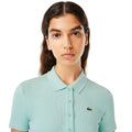 Mint - Side - Lacoste Womens-Ladies L.12.D Ribbed Slim Polo Shirt