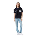 Navy - Close up - Lacoste Mens Heritage Back Print Cotton T-Shirt