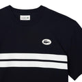 Navy - Side - Lacoste Mens Heritage Back Print Cotton T-Shirt