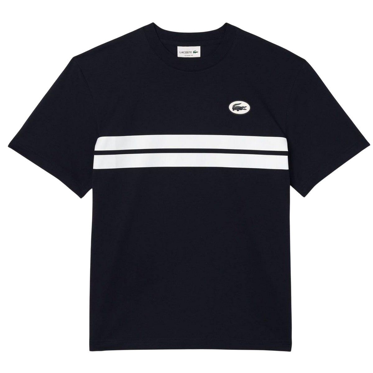 Navy - Front - Lacoste Mens Heritage Back Print Cotton T-Shirt