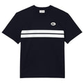 Navy - Front - Lacoste Mens Heritage Back Print Cotton T-Shirt