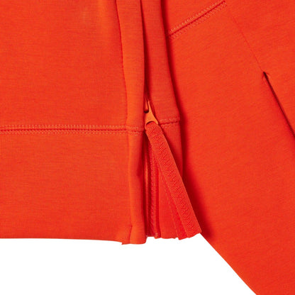 Orange - Side - Lacoste Womens-Ladies Short Cut Cotton Hoodie