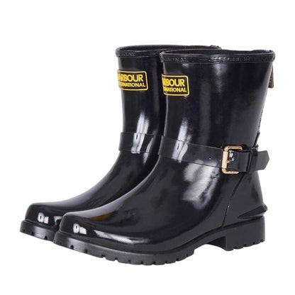 Black - Side - Barbour Womens-Ladies Wellington Boots