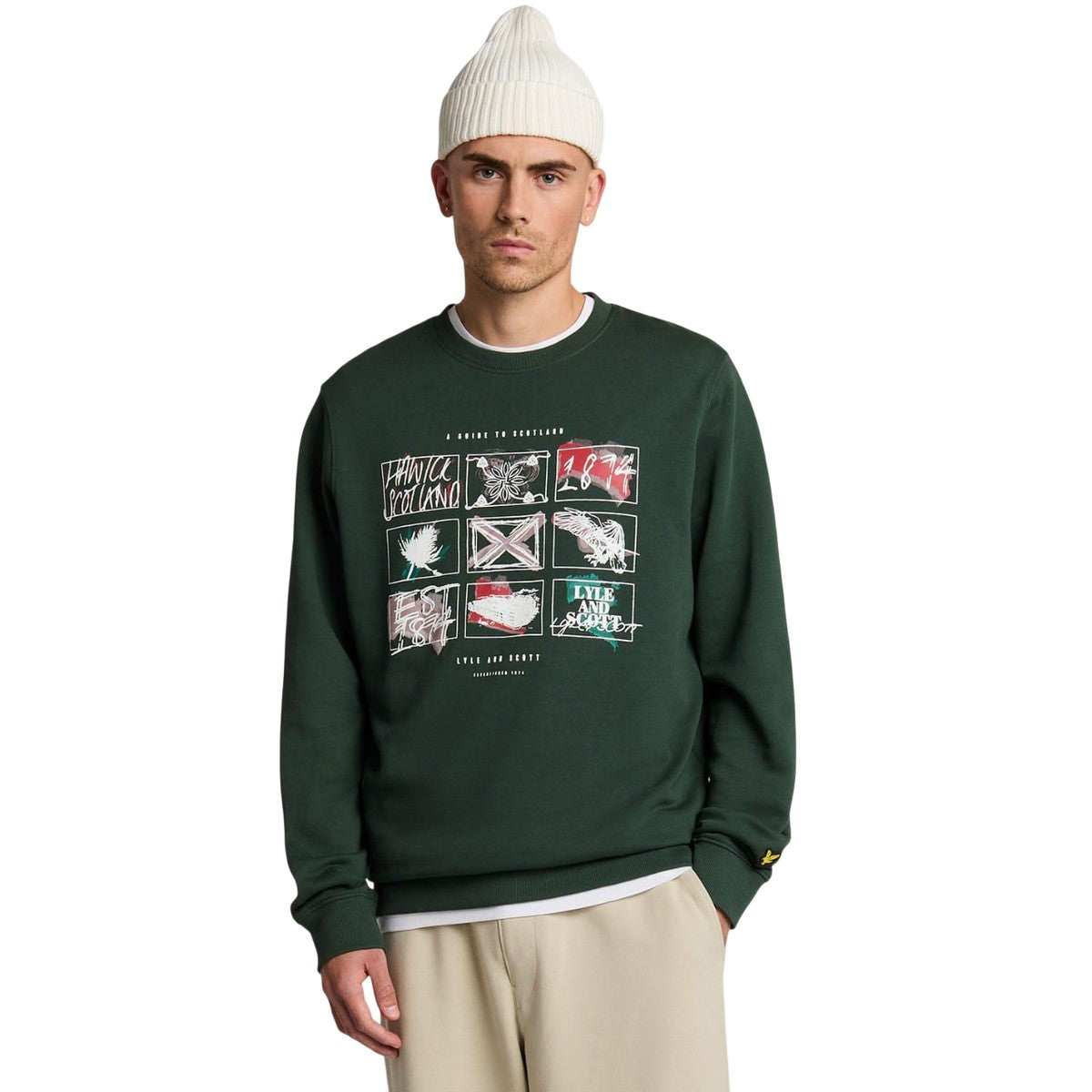 Teal - Lifestyle - Lyle & Scott Mens A Guide To Scotland Graphic Sweatshirt
