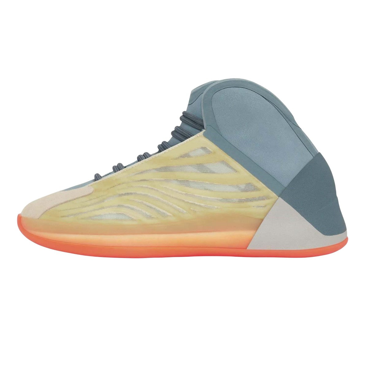 Yellow-Grey-Orange - Side - Yeezy Mens QNTM Trainers