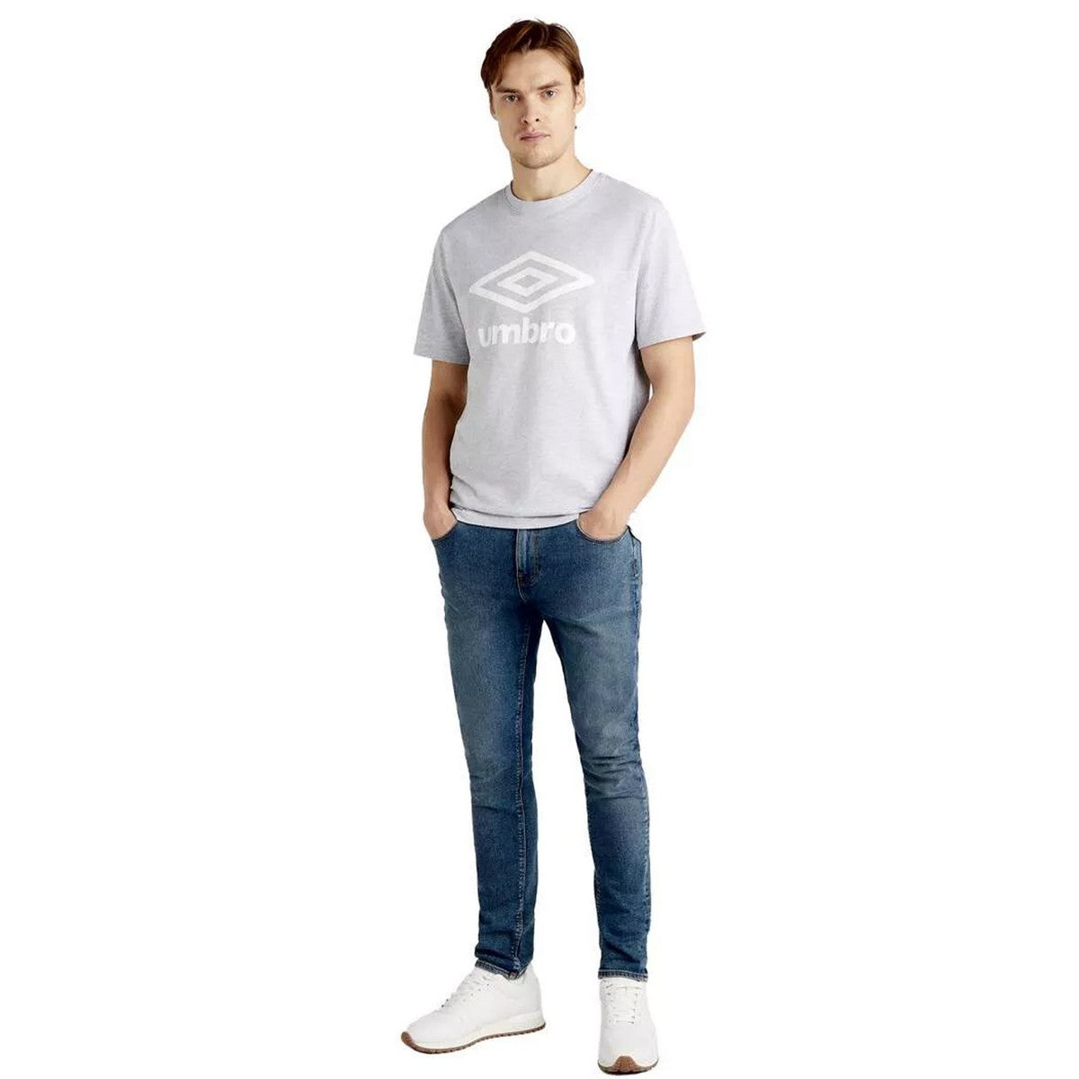 Grey - Side - Umbro Mens Team T-Shirt