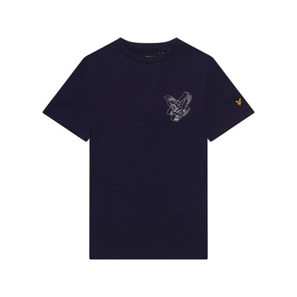 Navy - Front - Lyle & Scott Childrens-Kids Birds Of Lyle 3D T-Shirt