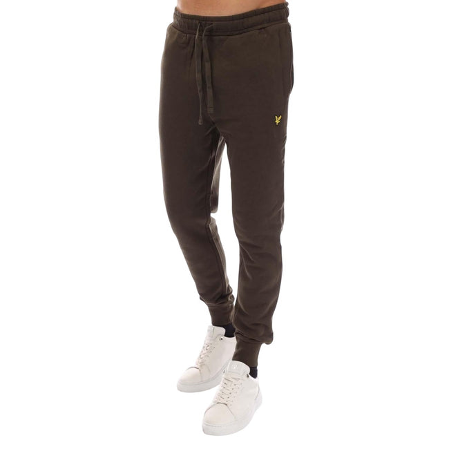 Olive - Front - Lyle & Scott Mens Skinny Jogging Bottoms