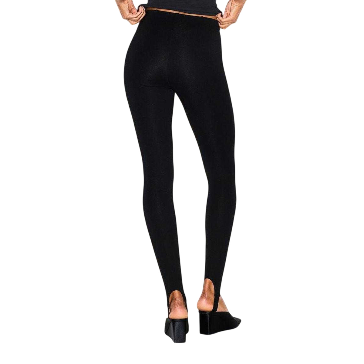 Obsidian Black - Back - Skims Womens The Essential Collection High Waist Stirrup Legging