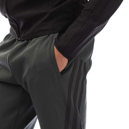Green - Side - Adidas Mens Future Icons 3 Stripes Jogging Bottoms
