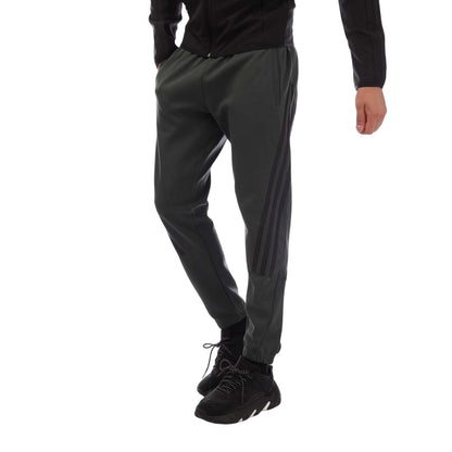 Green - Front - Adidas Mens Future Icons 3 Stripes Jogging Bottoms