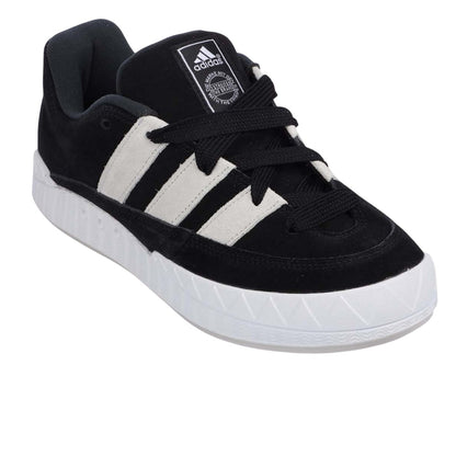 Black-White - Front - Adidas Mens Adimatic Suede Trainers