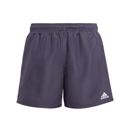 Navy - Front - Adidas Boys Badge Of Sport Classic Swim Shorts