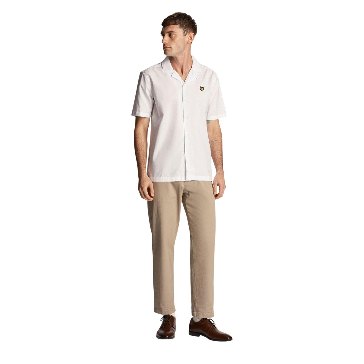 White - Pack Shot - Lyle & Scott Mens Resort Cotton Poplin Shirt