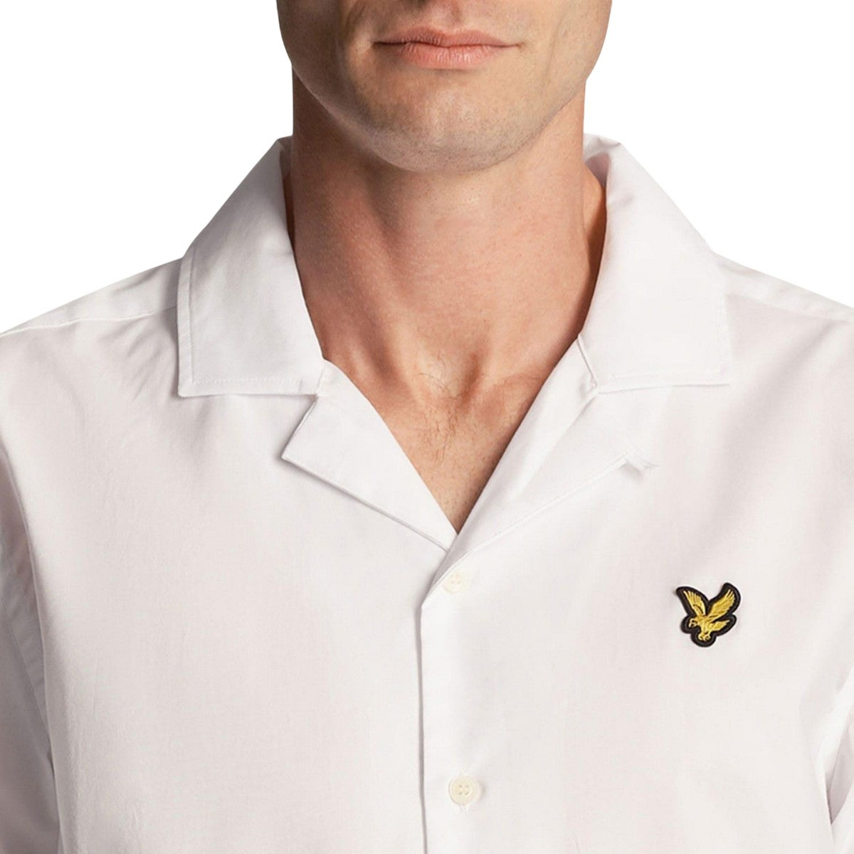 White - Side - Lyle & Scott Mens Resort Cotton Poplin Shirt