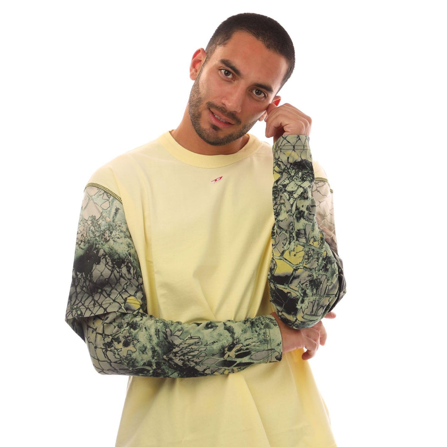 Yellow - Side - Diesel Mens T-Wesher-N5 T-Shirt