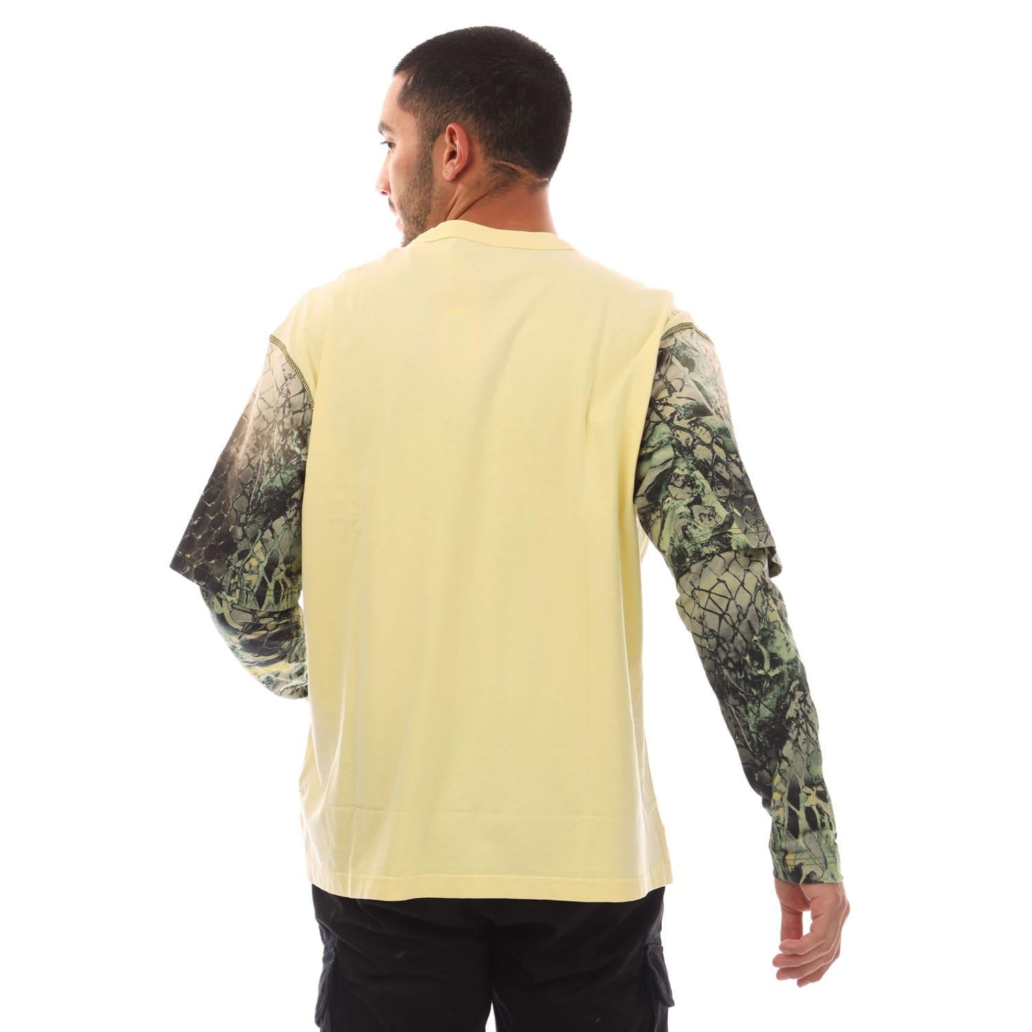 Yellow - Back - Diesel Mens T-Wesher-N5 T-Shirt