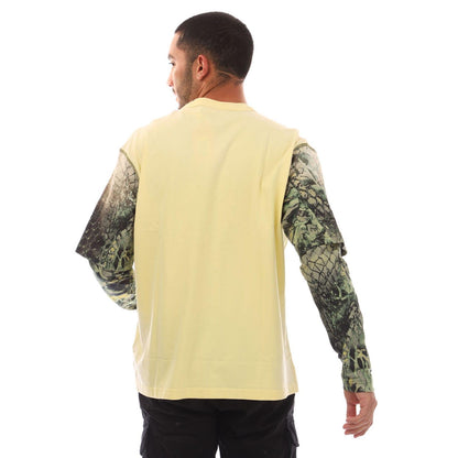 Yellow - Back - Diesel Mens T-Wesher-N5 T-Shirt