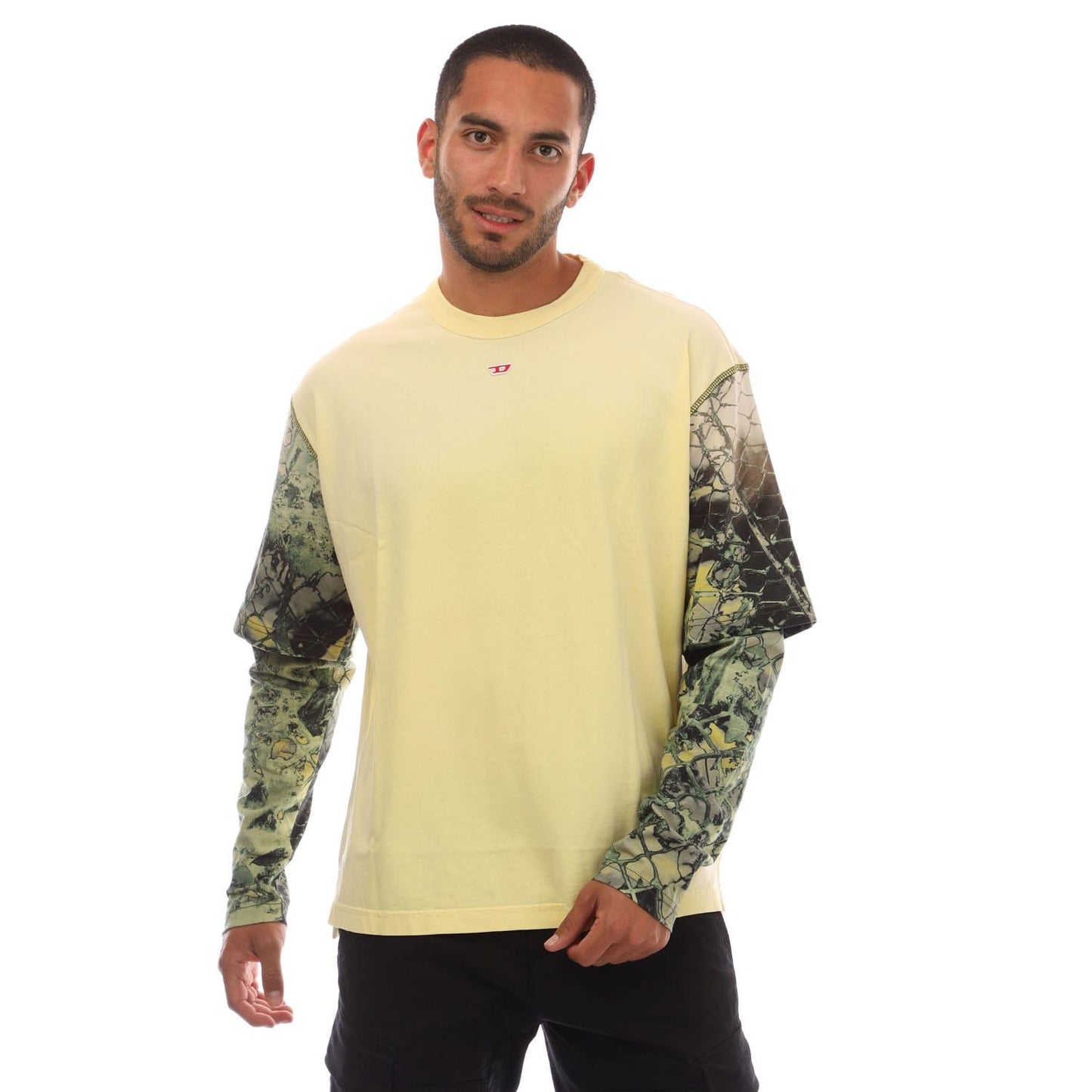 Yellow - Front - Diesel Mens T-Wesher-N5 T-Shirt