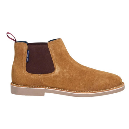 Tan - Back - Ben Sherman Mens Garcia Suede Chelsea Boots