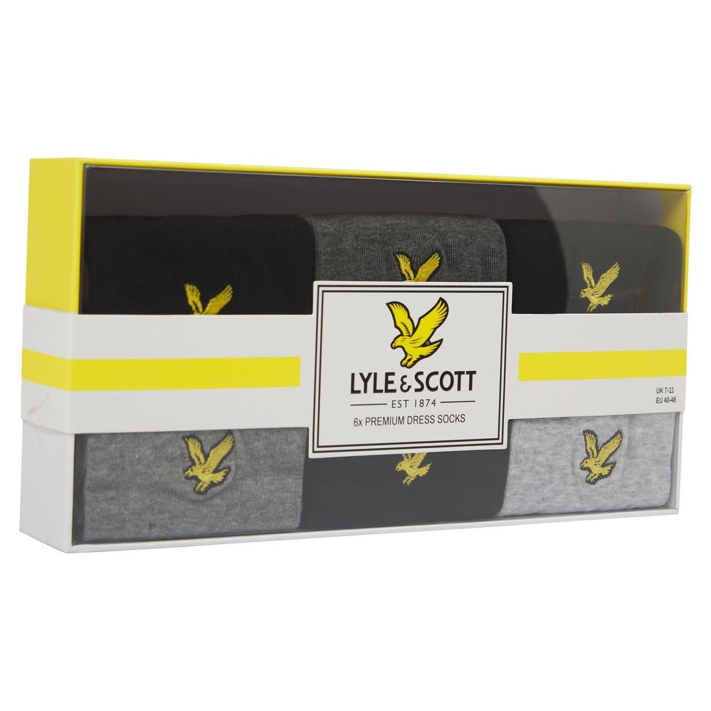 Multicoloured - Lifestyle - Lyle & Scott Mens Basic Dress Socks (Pack of 6)