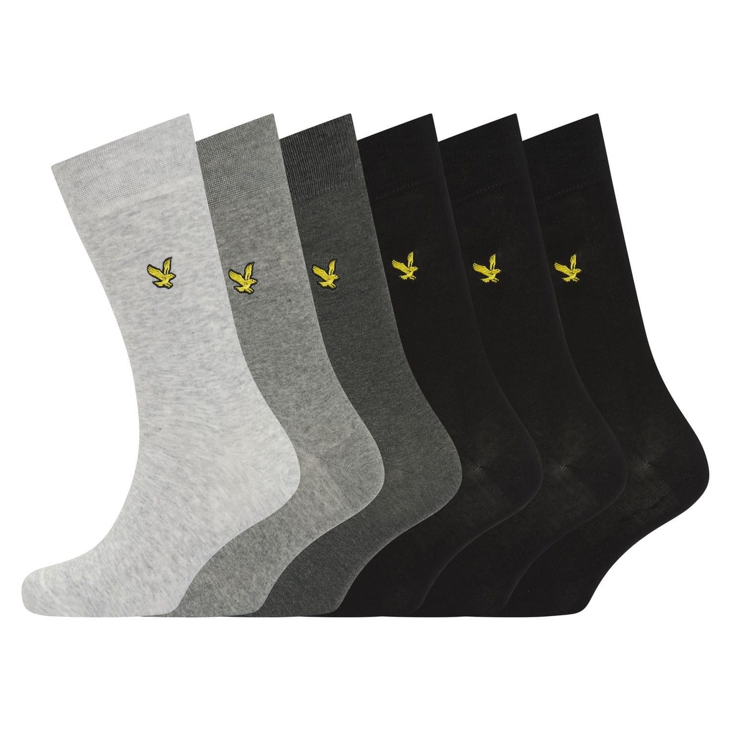 Multicoloured - Back - Lyle & Scott Mens Basic Dress Socks (Pack of 6)