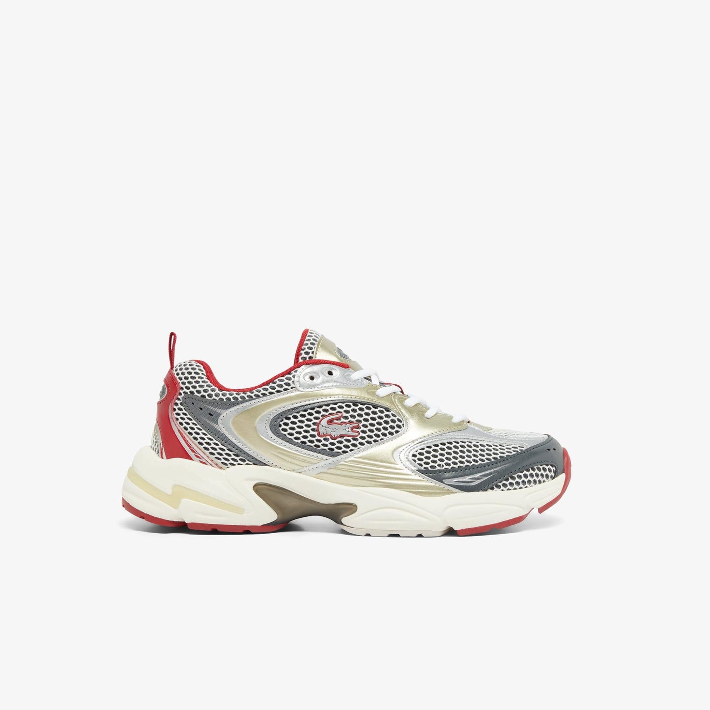 Red - Front - Lacoste Mens Storm 96 2K Synthetic Leather Trainers