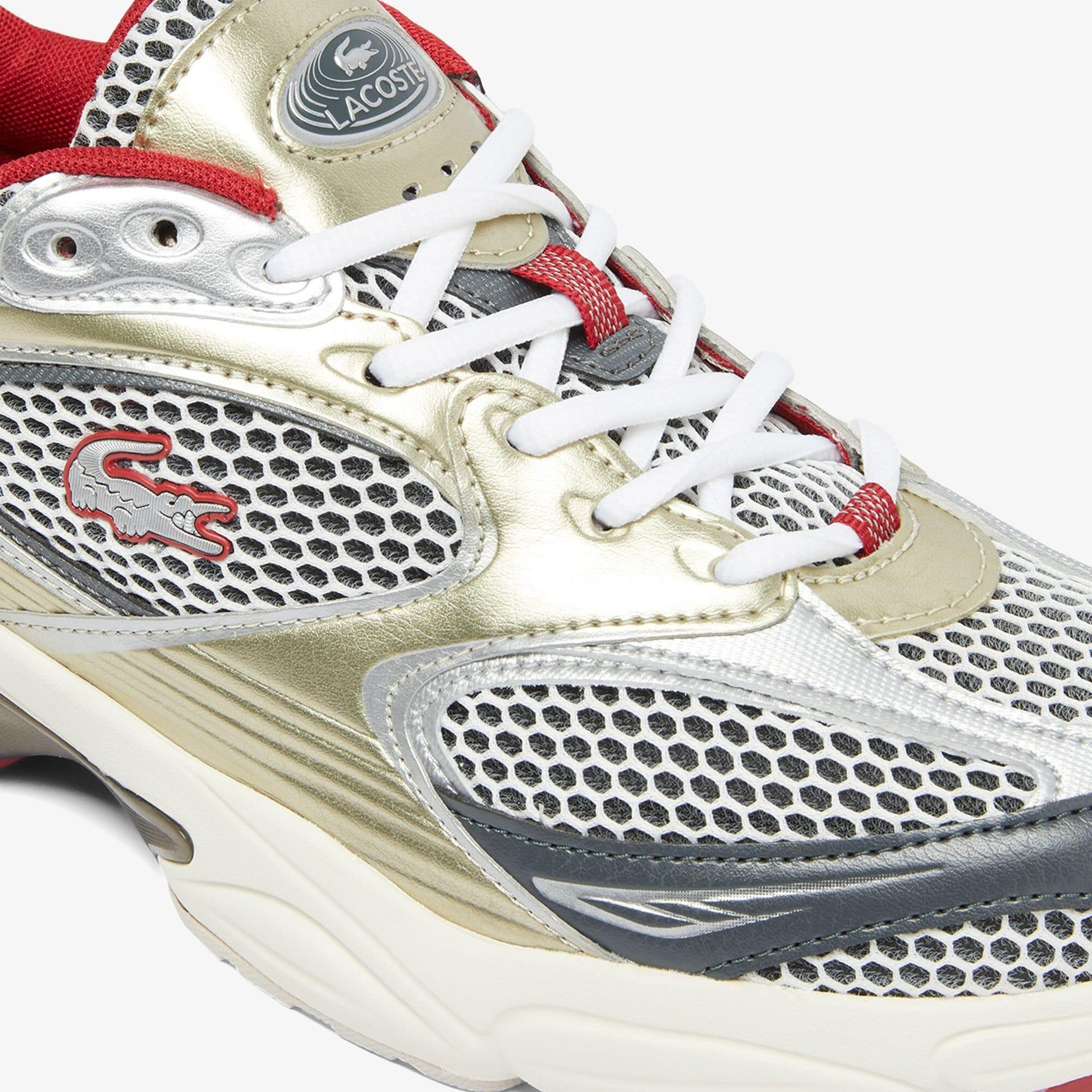 Red - Close up - Lacoste Mens Storm 96 2K Synthetic Leather Trainers