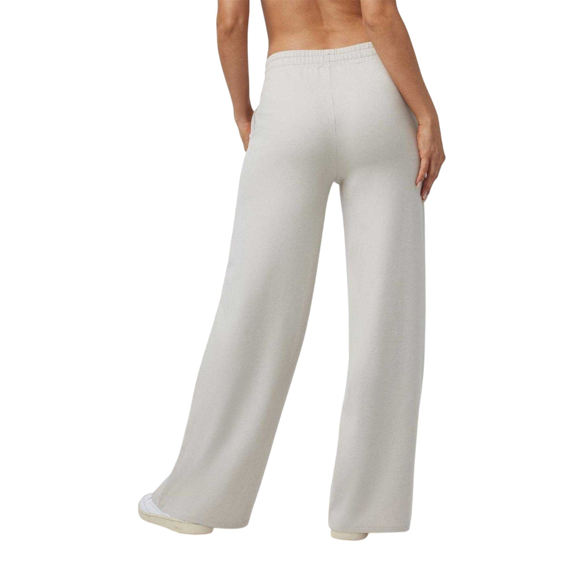 Ecru Marl - Back - Vuori Womens Halo Essential Wide Leg Trousers