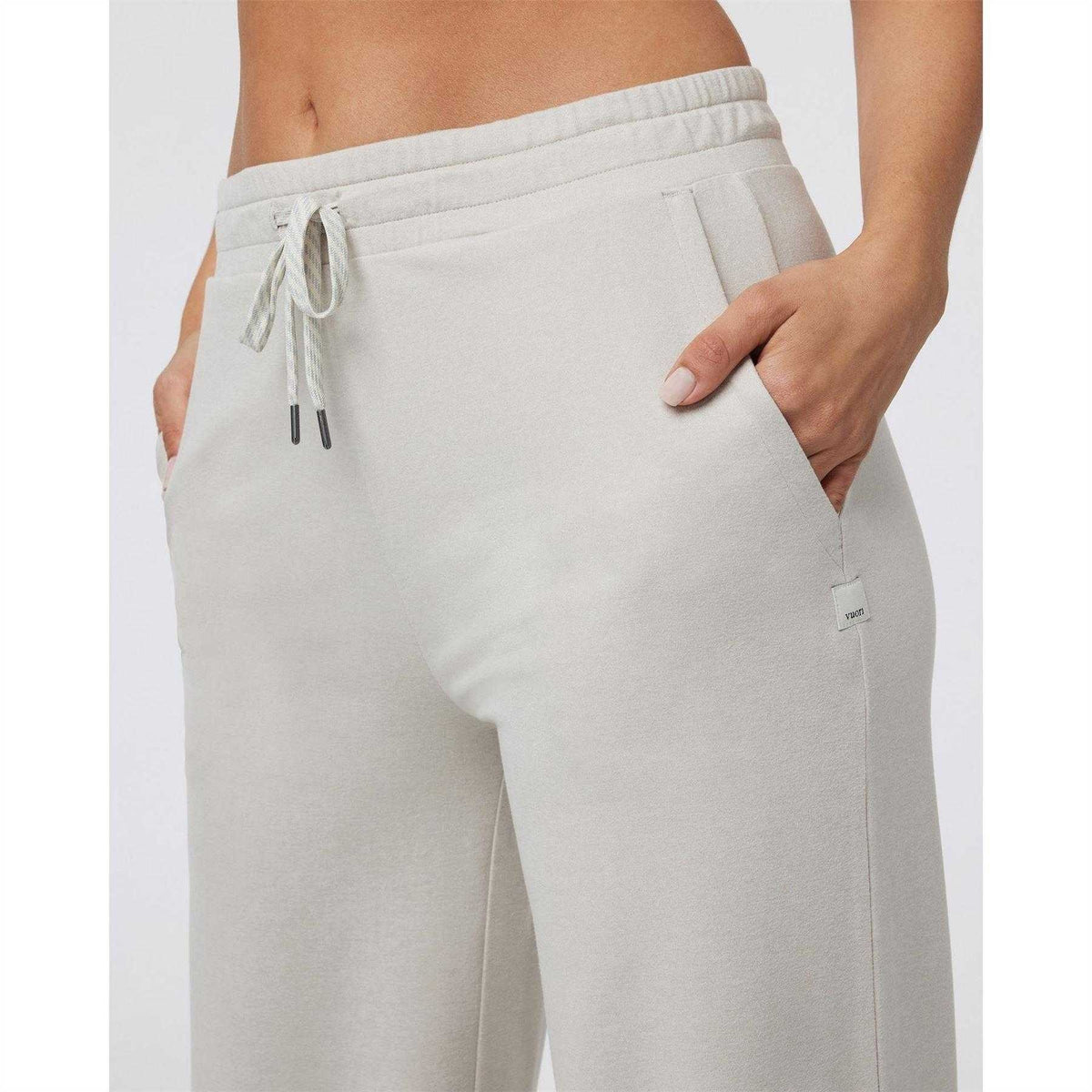 Ecru Marl - Side - Vuori Womens Halo Essential Wide Leg Trousers