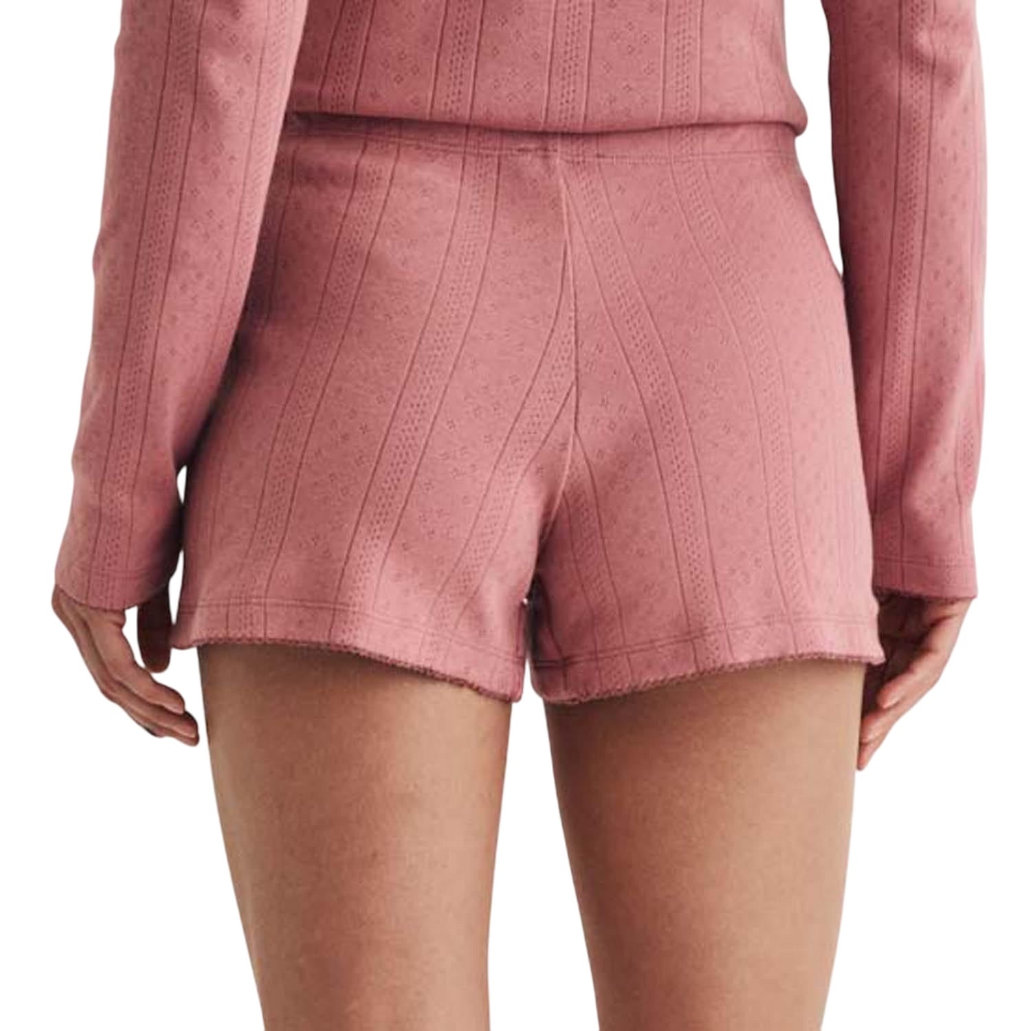 Pink - Back - Nobody´s Child Womens-Ladies Pointelle Pyjama Shorts