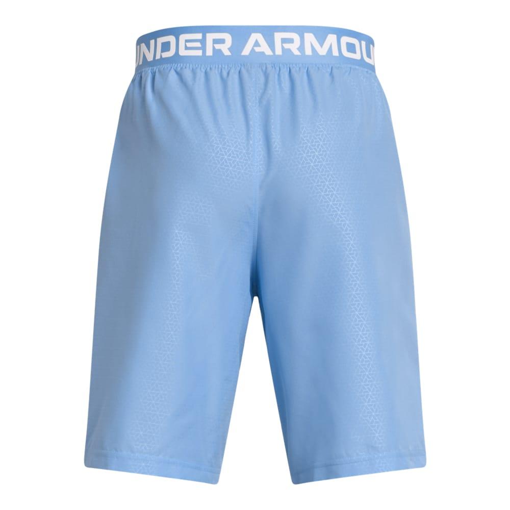 Blue - Back - Under Armour Childrens-Kids HalfBack Woven Embossed Shorts