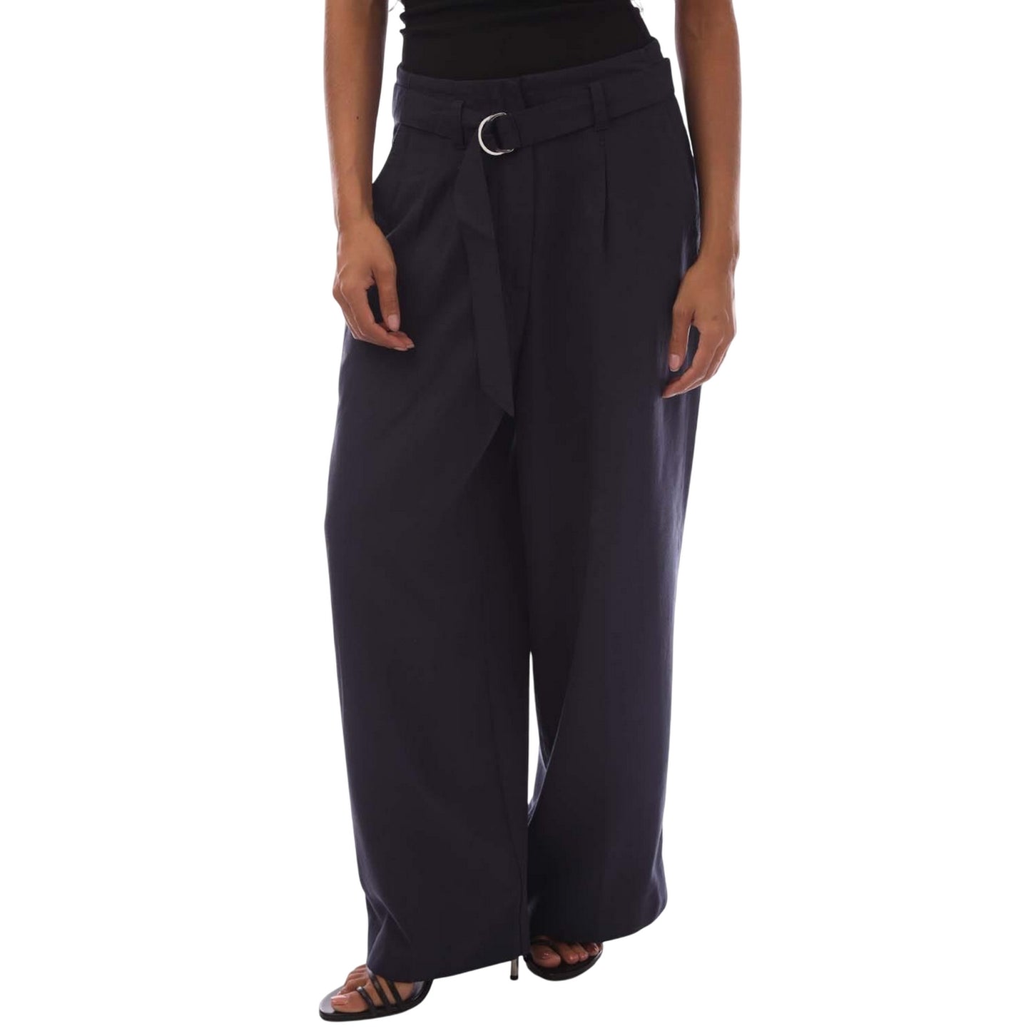 Blue - Lifestyle - Gant Womens-Ladies Cropped Belted Wide Culottes