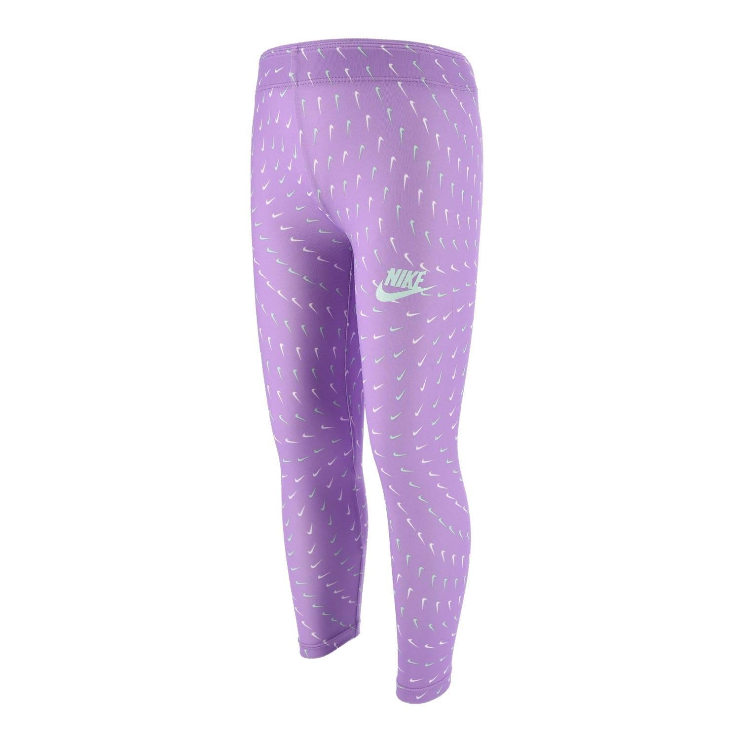 Violet - Side - Nike Girls Essential All-Over Print Leggings