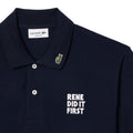 Navy - Side - Lacoste Mens L.12.12 Text Classic Polo Shirt
