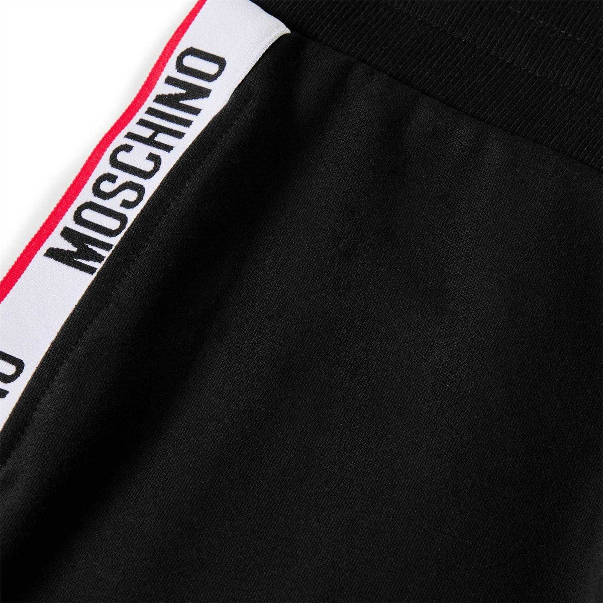 Black - Side - Moschino Mens Fleece Jogger Shorts