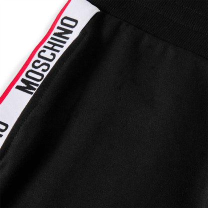 Black - Side - Moschino Mens Fleece Jogger Shorts