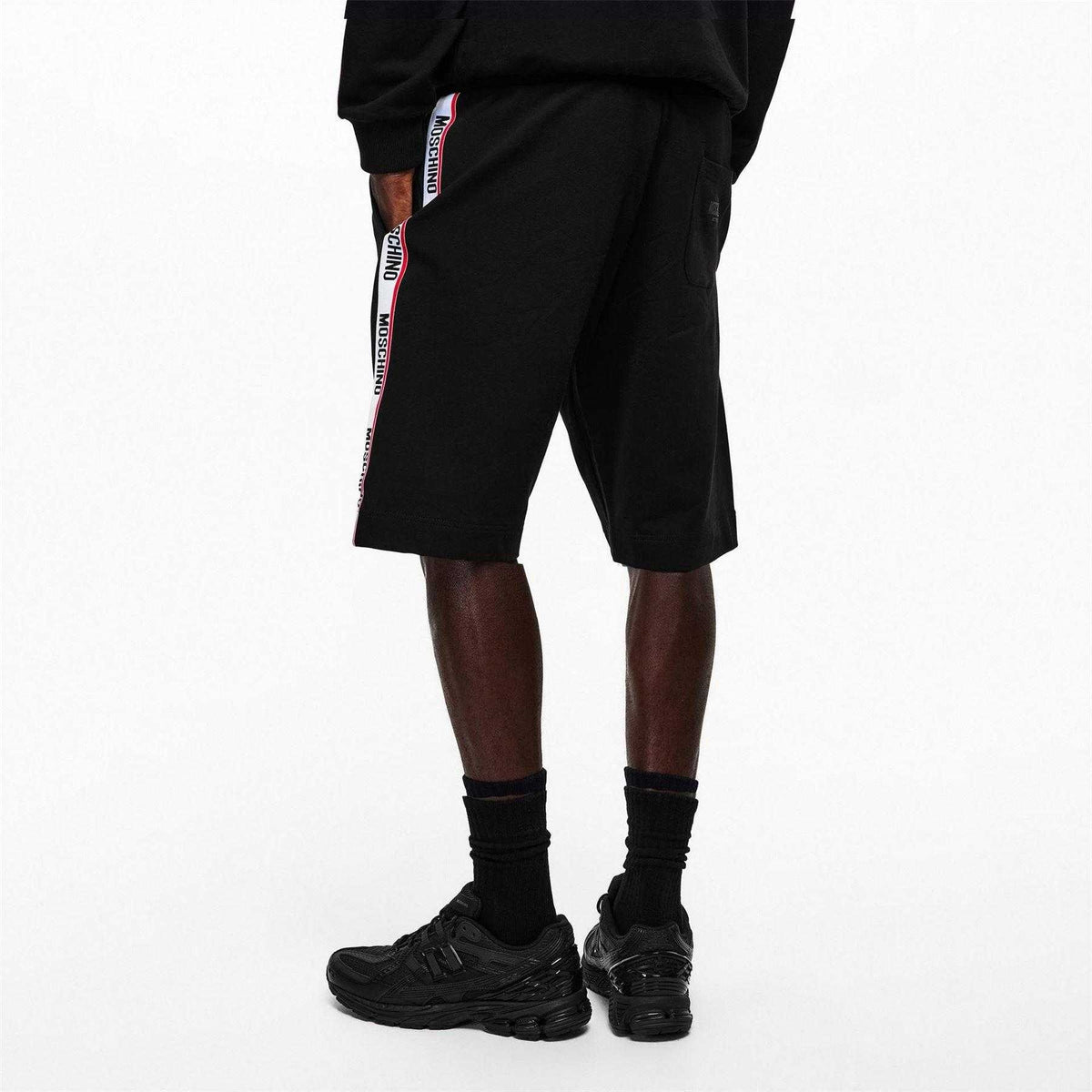 Black - Pack Shot - Moschino Mens Fleece Jogger Shorts