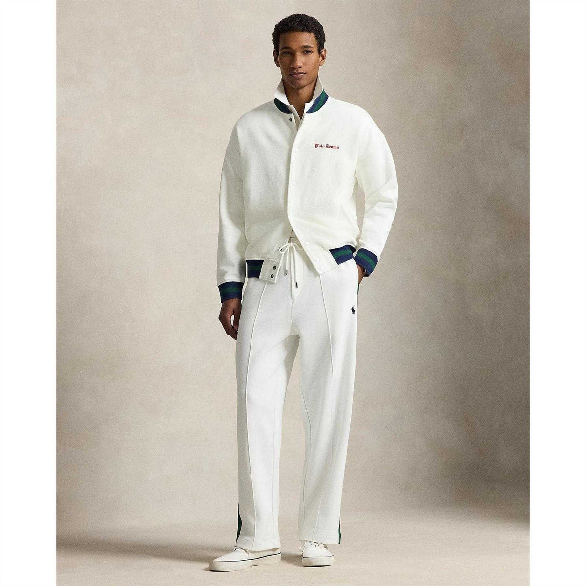 White - Pack Shot - Ralph Lauren Mens Embroidered Logo Relaxed Fit Joggers