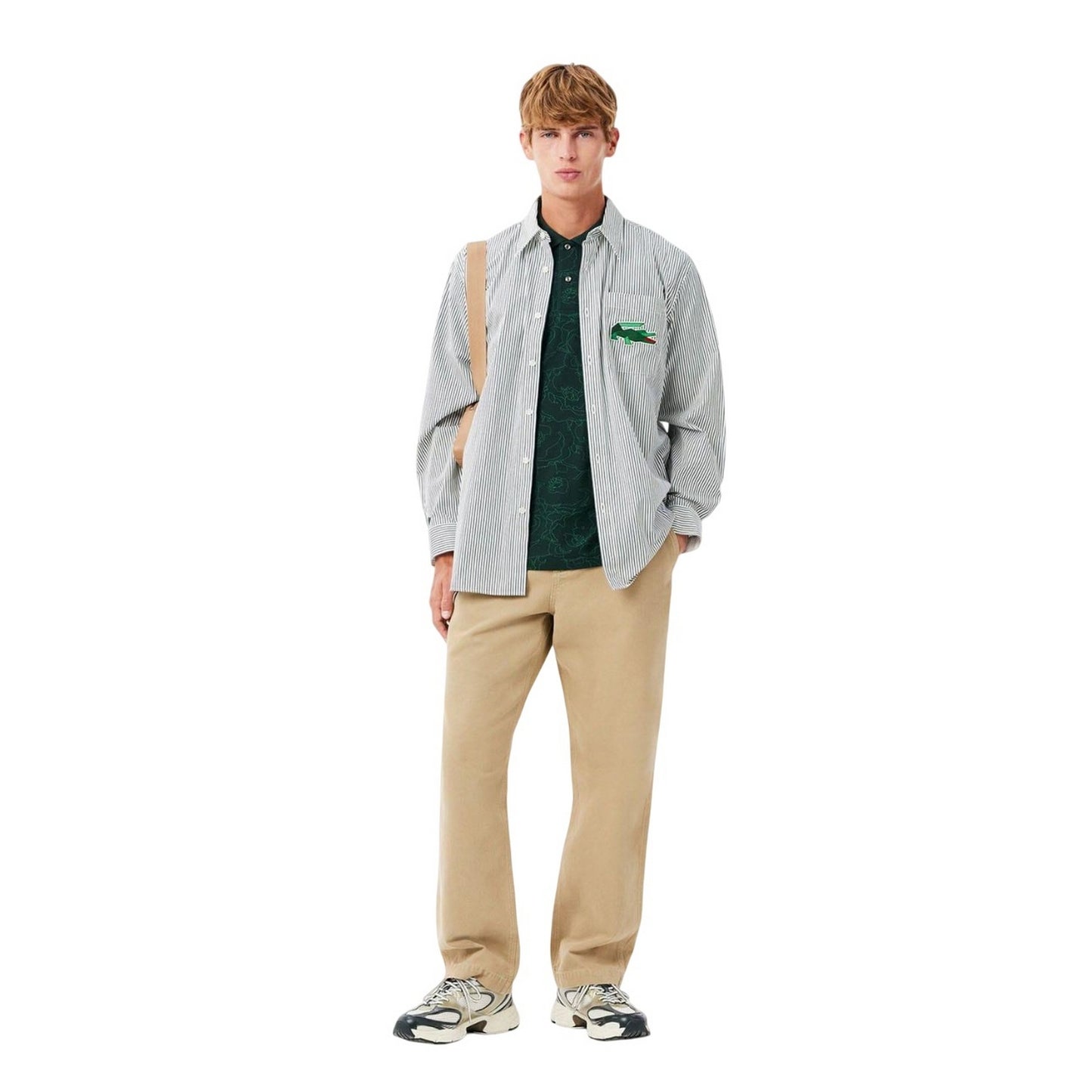 Green - Pack Shot - Lacoste Mens L.12.12 Floral Classic Polo Shirt