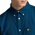 Navy - Side - Lyle & Scott Mens Plain Oxford Shirt