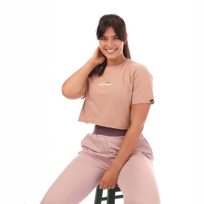 Pink - Pack Shot - Ellesse Womens-Ladies Celesi Crop T-Shirt