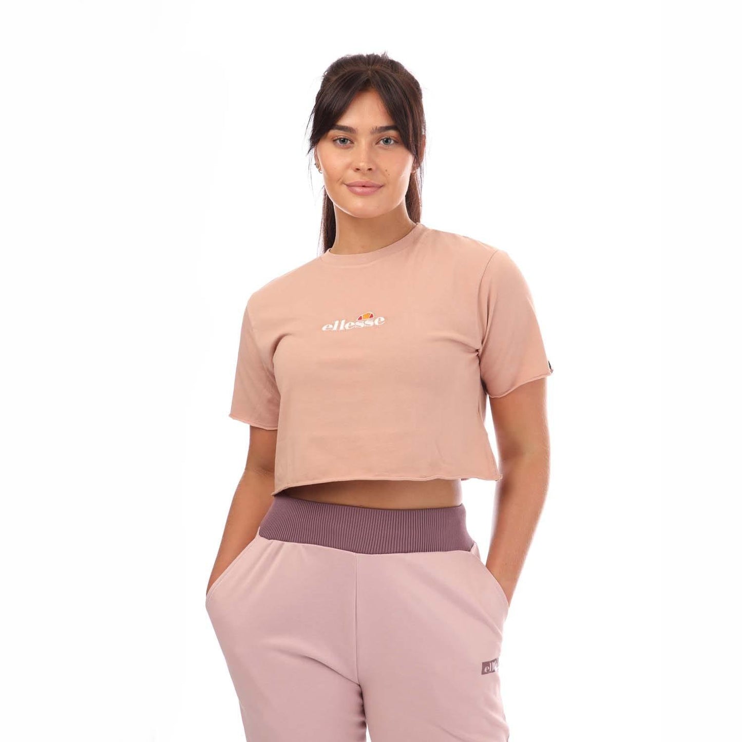 Pink - Front - Ellesse Womens-Ladies Celesi Crop T-Shirt