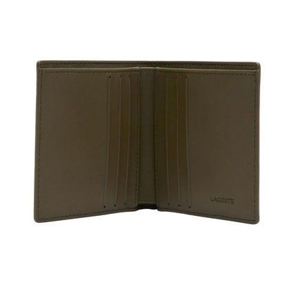 Green - Back - Lacoste Nomogramme Logo Leather Wallet