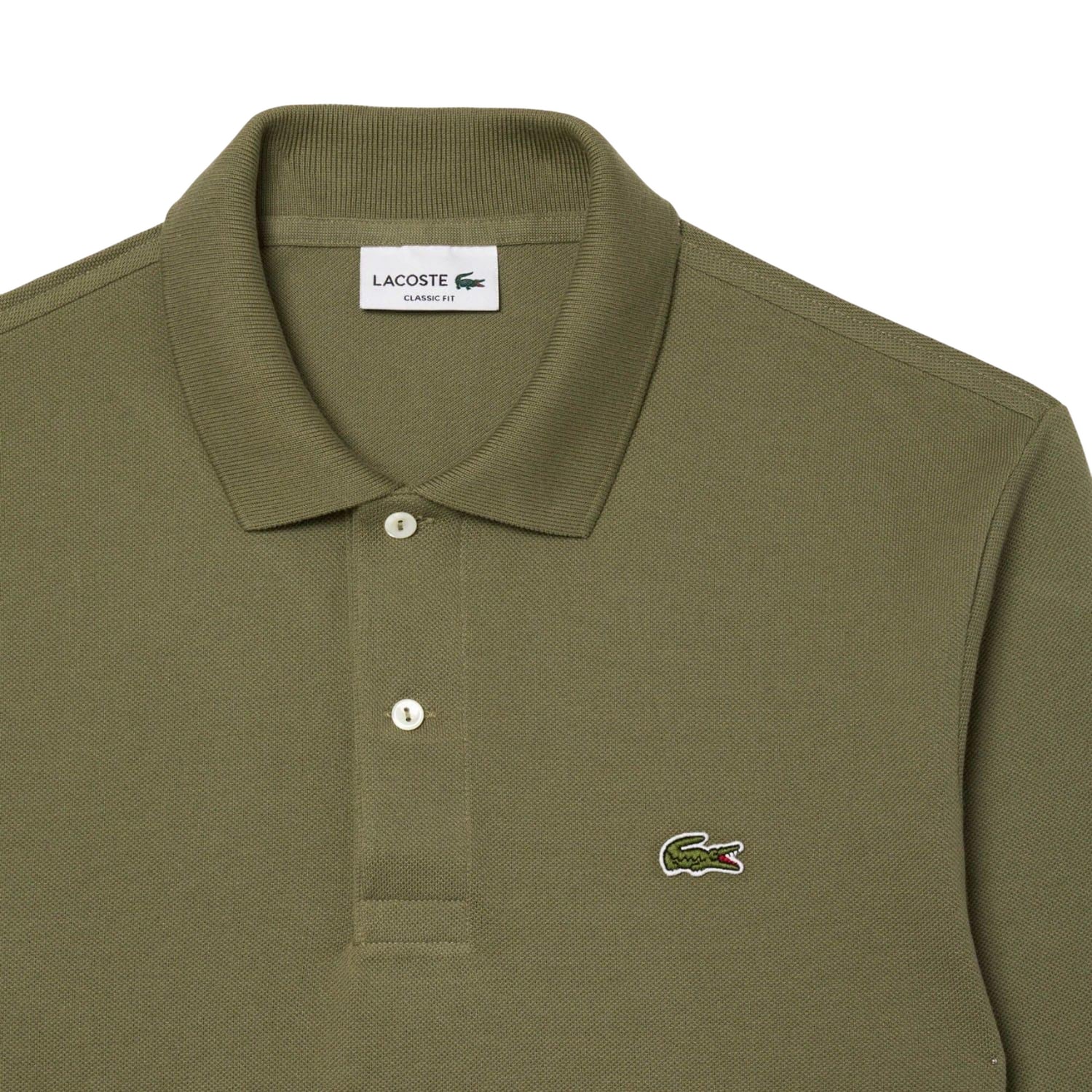 Khaki Green - Side - Lacoste Mens L.12.12 Classic Long-Sleeved Polo Shirt