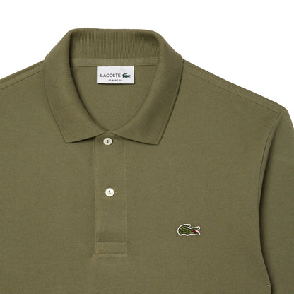 Khaki Green - Side - Lacoste Mens L.12.12 Classic Long-Sleeved Polo Shirt
