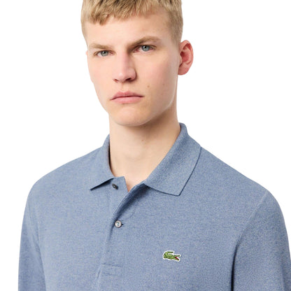 Blue - Side - Lacoste Mens L.12.12 Classic Long-Sleeved Polo Shirt
