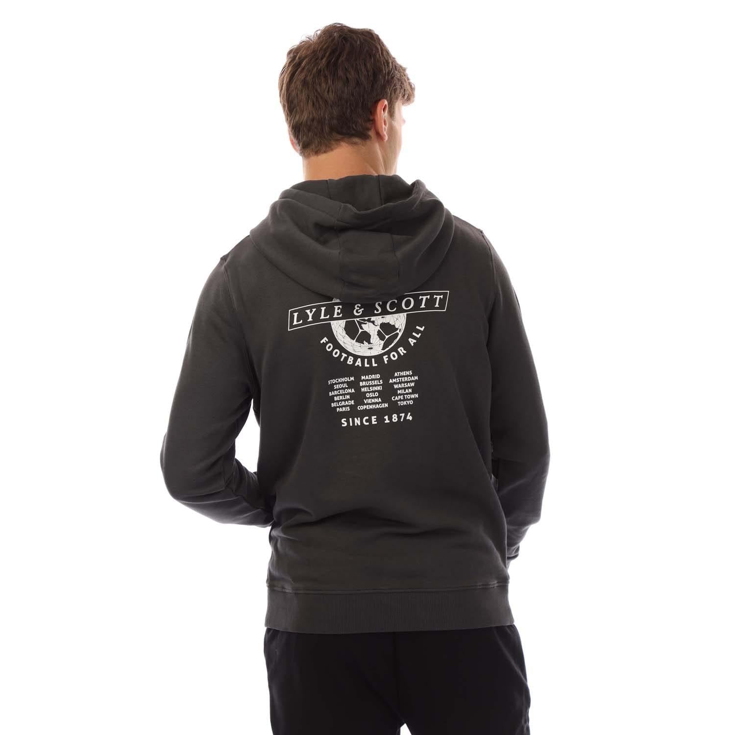 Gunmetal - Lifestyle - Lyle & Scott Mens Football World Hoodie