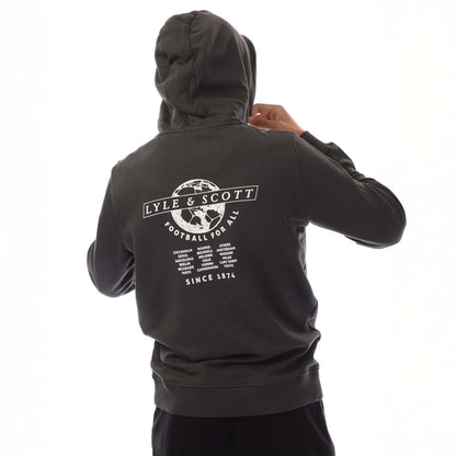 Gunmetal - Back - Lyle & Scott Mens Football World Hoodie